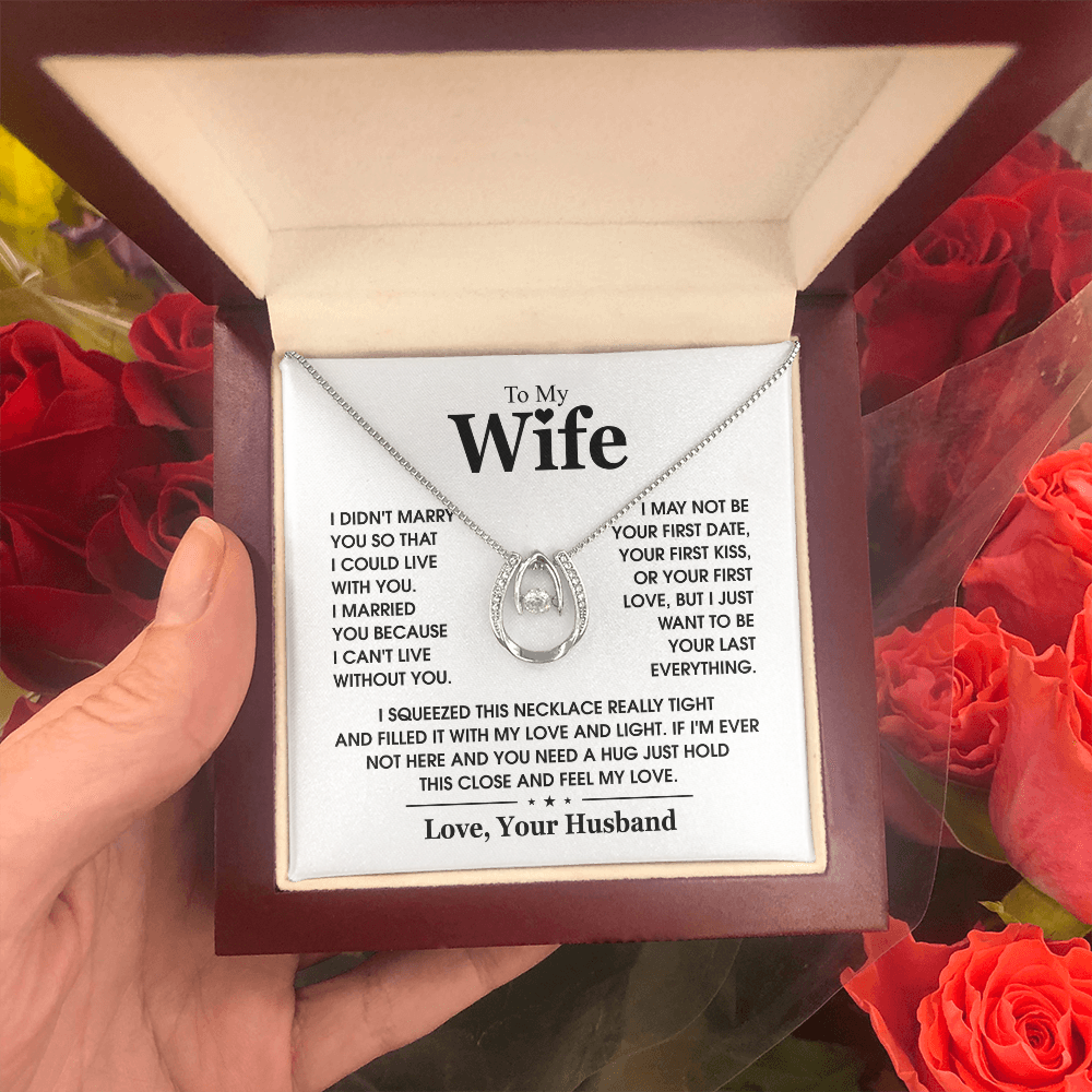 Romantic Wife Necklace gift ready with keepsake card from husband 
