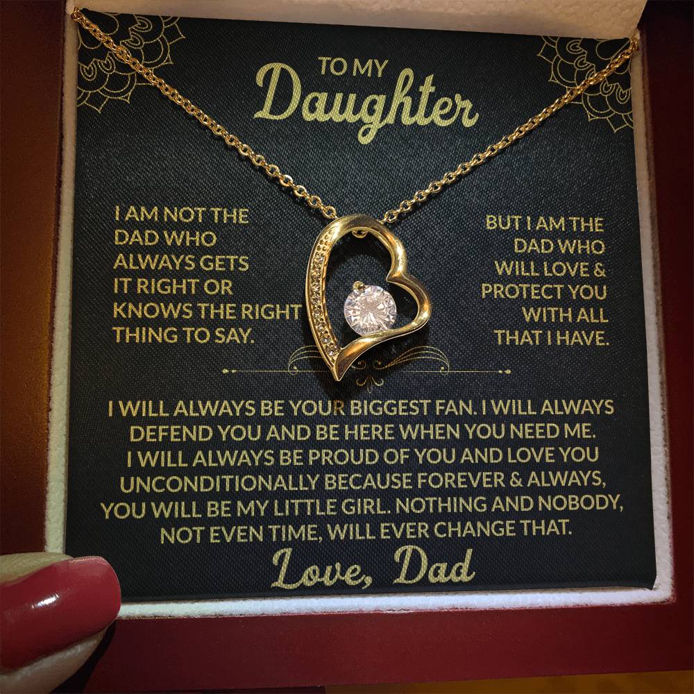 Forever Love Necklace | Gift for Daughter from Dad with Heartfelt Message Card