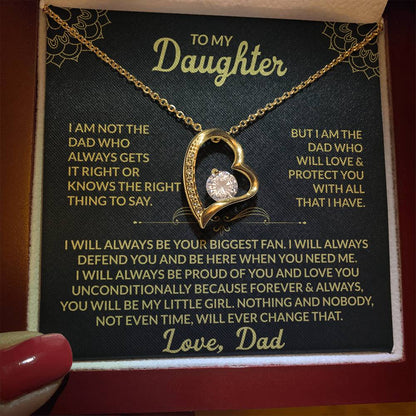 Forever Love Necklace | Gift for Daughter from Dad with Heartfelt Message Card