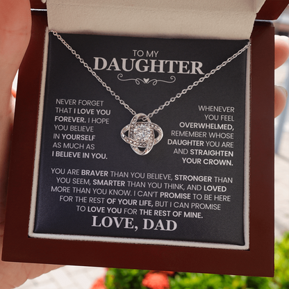 Love Knot Necklace for Daughter from Dad – Forever Love Inspirational Gift