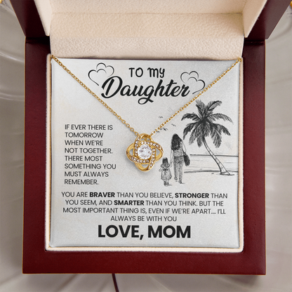 Love Knot Necklace for Daughter from Mom – I'll Always Be With You Gift