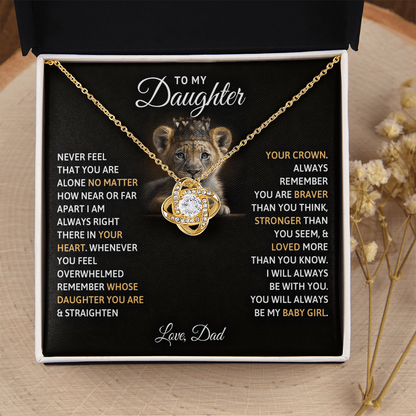 Dad to Daughter Love Knot Necklace | Baby Girl Forever Gift