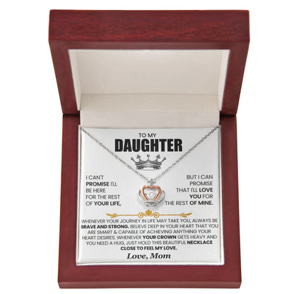 Crown Pendant Necklace for Daughter from Mom – Brave & Forever Loved Gift
