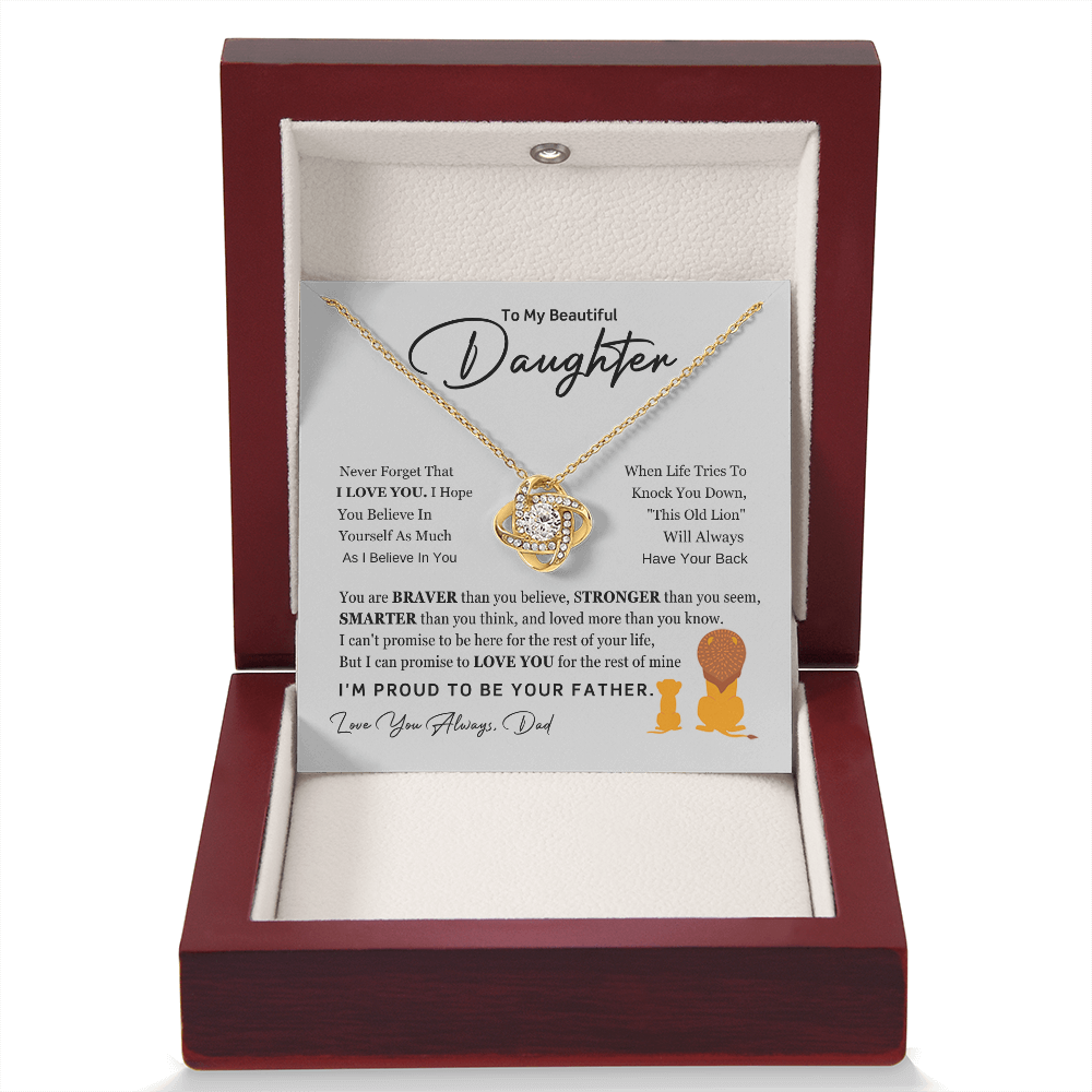 Father to Beautiful Daughter Necklace | Love Knot Gift of Love