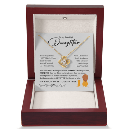 Father to Beautiful Daughter Necklace | Love Knot Gift of Love