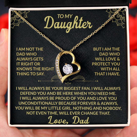 To My Daughter Forever & Always My Little Girl Necklace