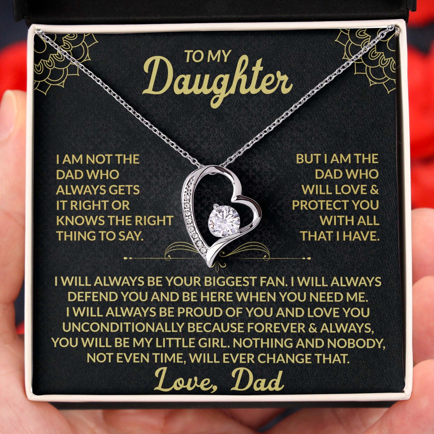 To My Daughter Forever & Always My Little Girl Necklace