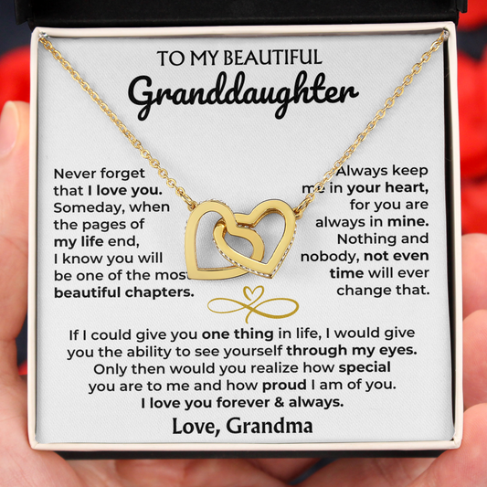 To My Granddaughter Always In My Heart Necklace