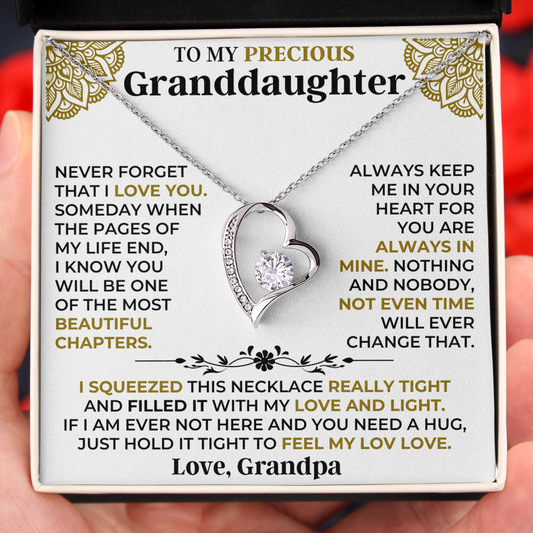 To My Granddaughter Always In My Heart Necklace