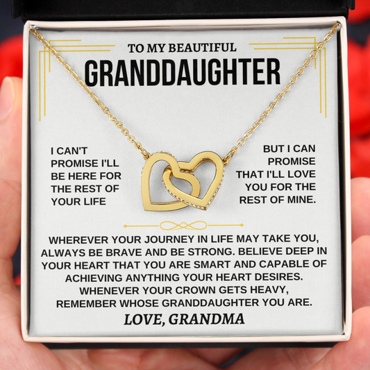 To My Granddaughter Be Brave Strong Love From Grandma Necklace
