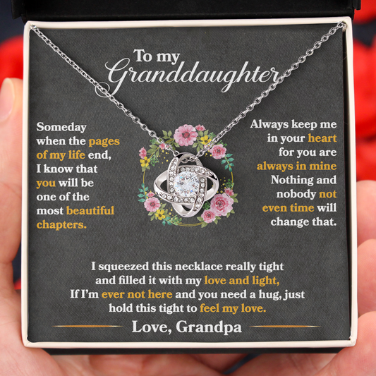 To My Granddaughter Beautiful Chapters Feel My Love Necklace