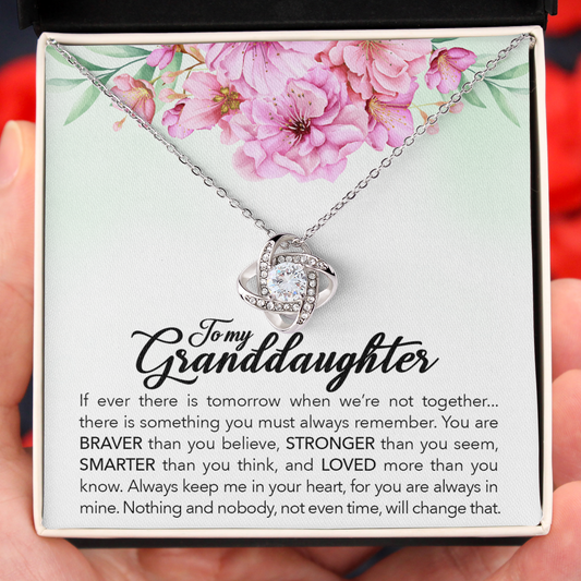 To My Granddaughter Braver Stronger Loved Necklace Gift