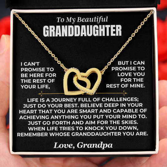 To My Granddaughter Forever Love Interlocking Hearts Necklace