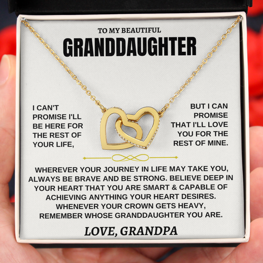 To My Granddaughter Forever Loved Be Brave Necklace Gift