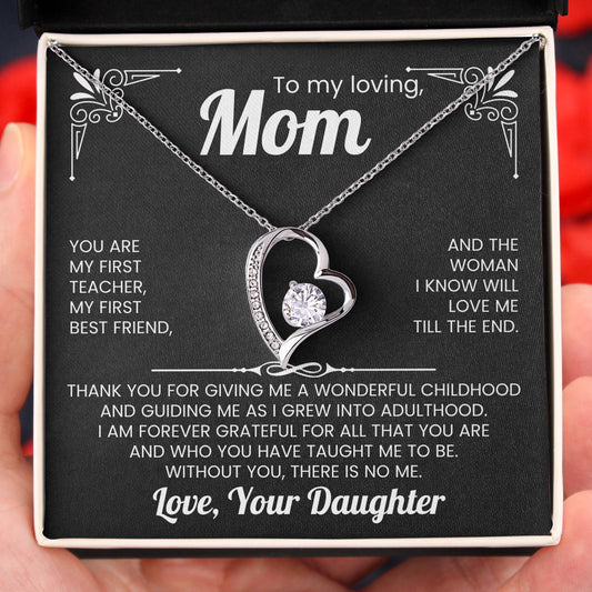 To My Mom My First Teacher Forever Love Necklace