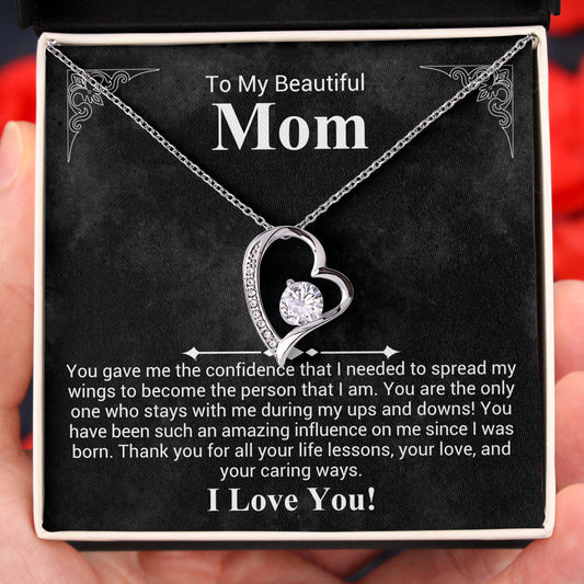To My Mom Thank You for Helping Me Spread My Wings Necklace