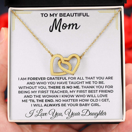 To My Mom Without You There Is No Me Heart Necklace