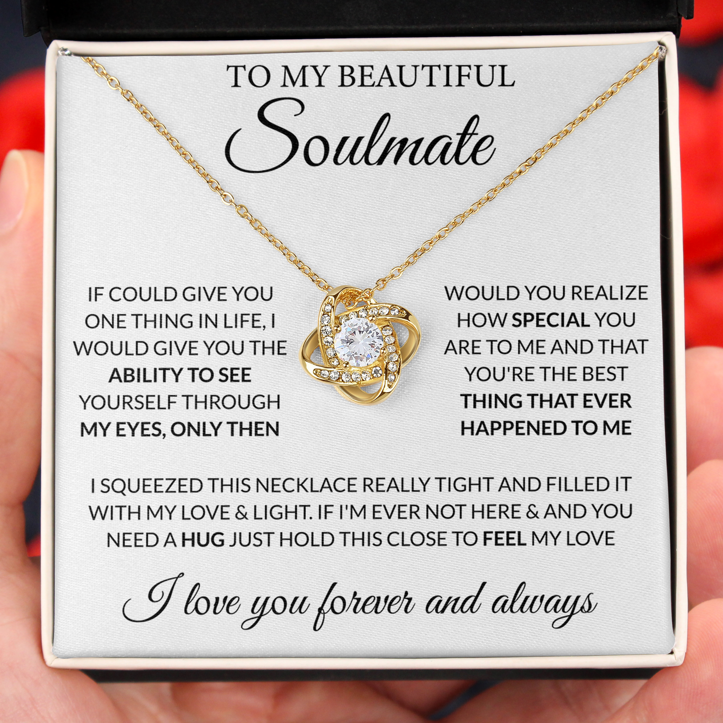 To My Soulmate Feel My Love Always Necklace