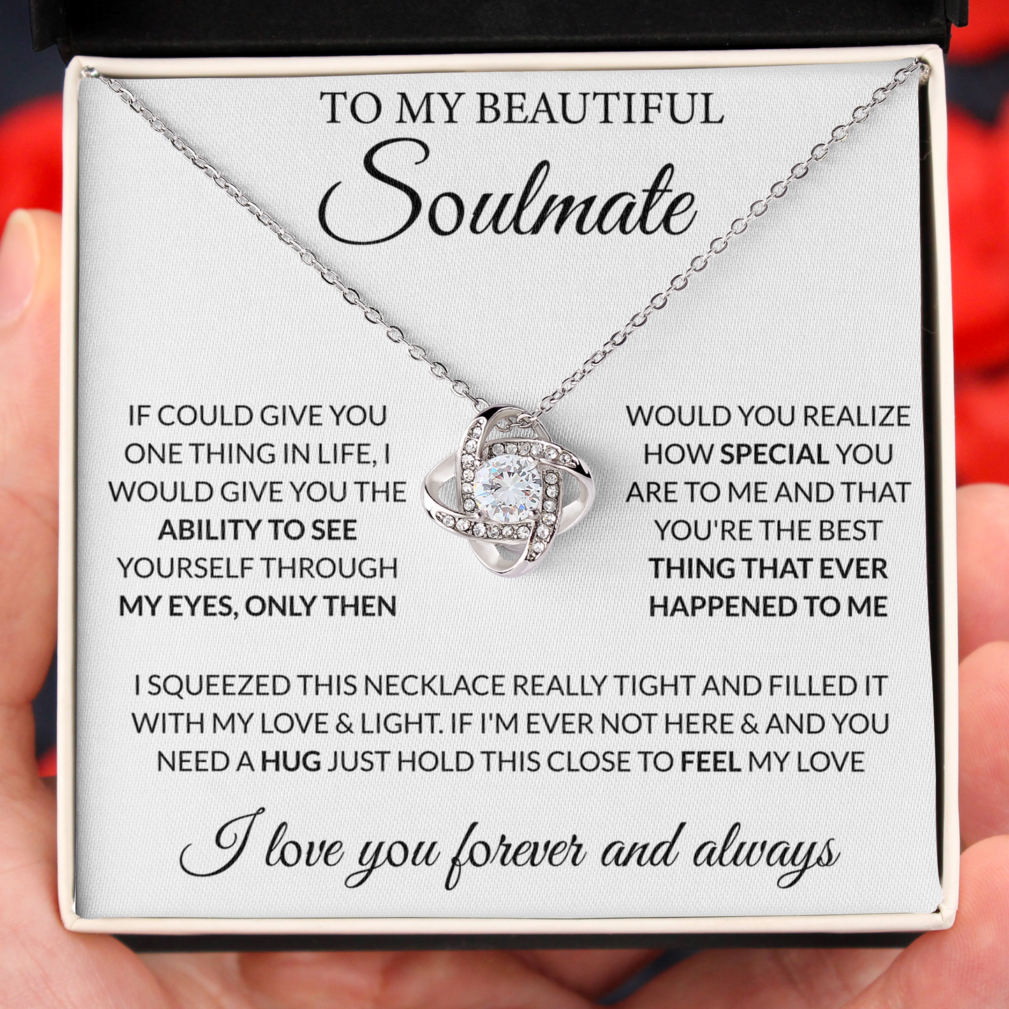 To My Soulmate Feel My Love Always Necklace