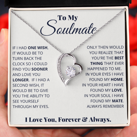 To My Soulmate I'd Find You Sooner Necklace