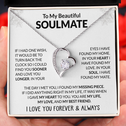 To My Soulmate You Are My Missing Piece Necklace
