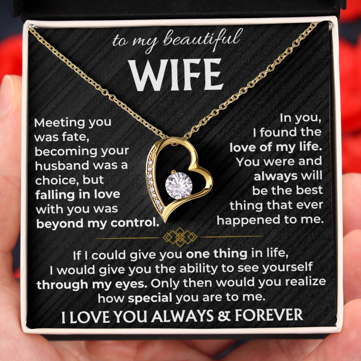 To My Wife Love of My Life Forever Love Necklace