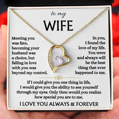 To My Wife See Yourself Through My Eyes Love Necklace