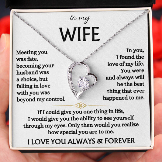 To My Wife See Yourself Through My Eyes Love Necklace