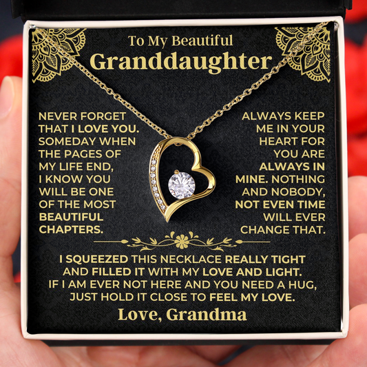Ty My Beautiful Granddaughter Feel My Love Forever Necklace Gift