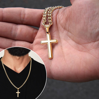 To My Son From Mom Braver Stronger Cross Necklace