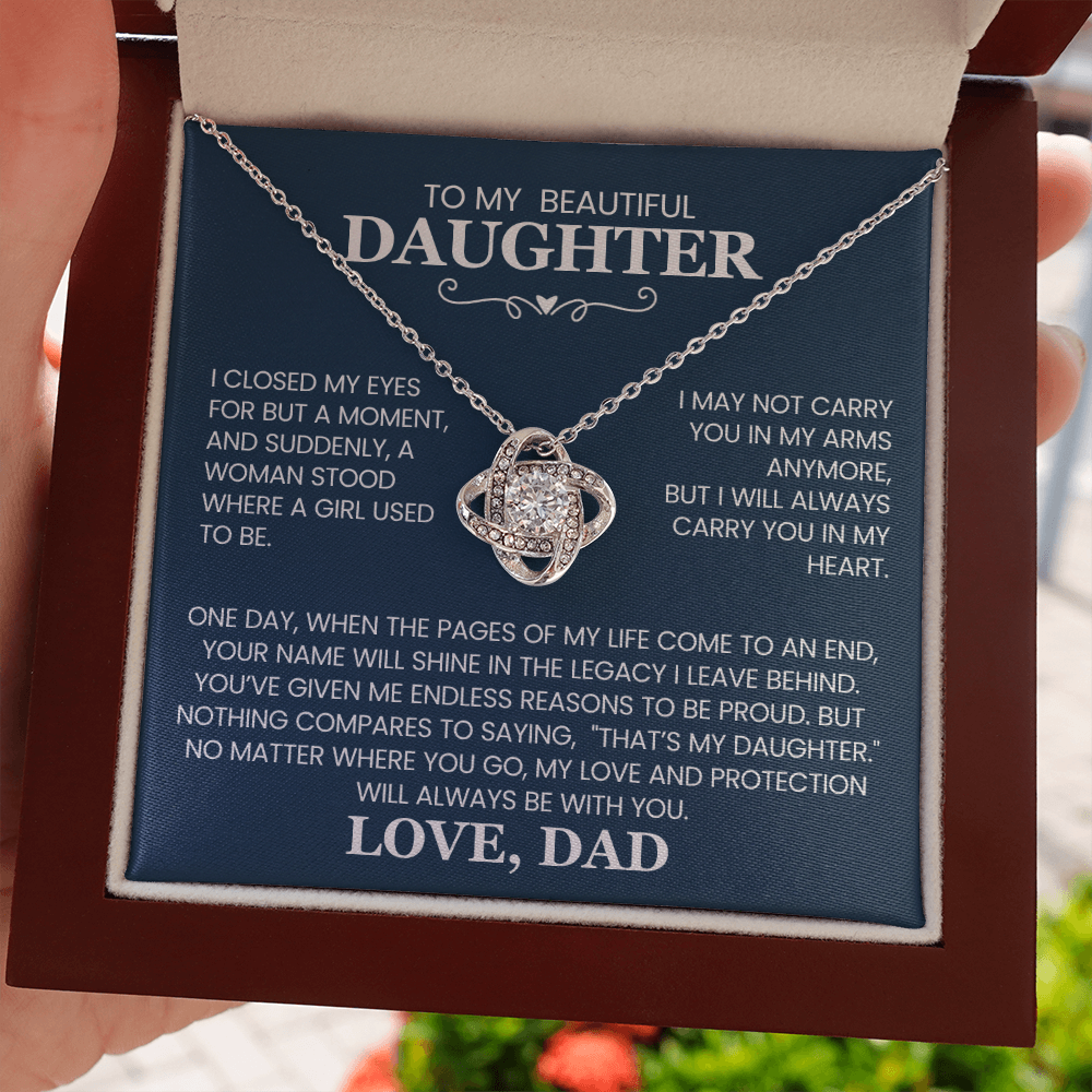 White-gold-Love-Knot-necklace-for-daughter-gift 