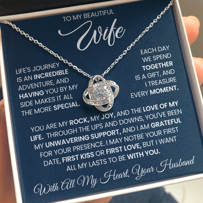 White-gold-Love-Knot-necklace-for-wife-gift