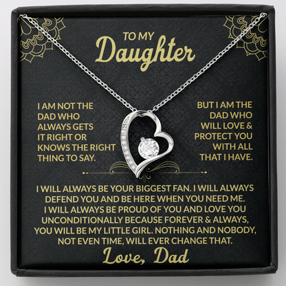 Forever Love Necklace | Gift for Daughter from Dad with Heartfelt Message Card