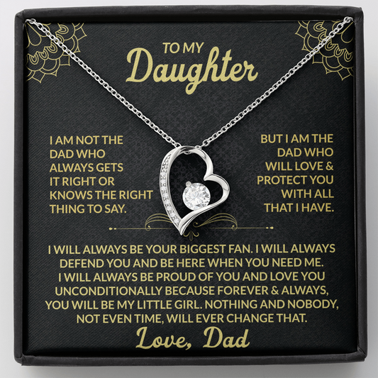 Forever Love Necklace | Gift for Daughter from Dad with Heartfelt Message Card