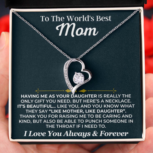 Like Mother Like Daughter Funny Mom Love Necklace