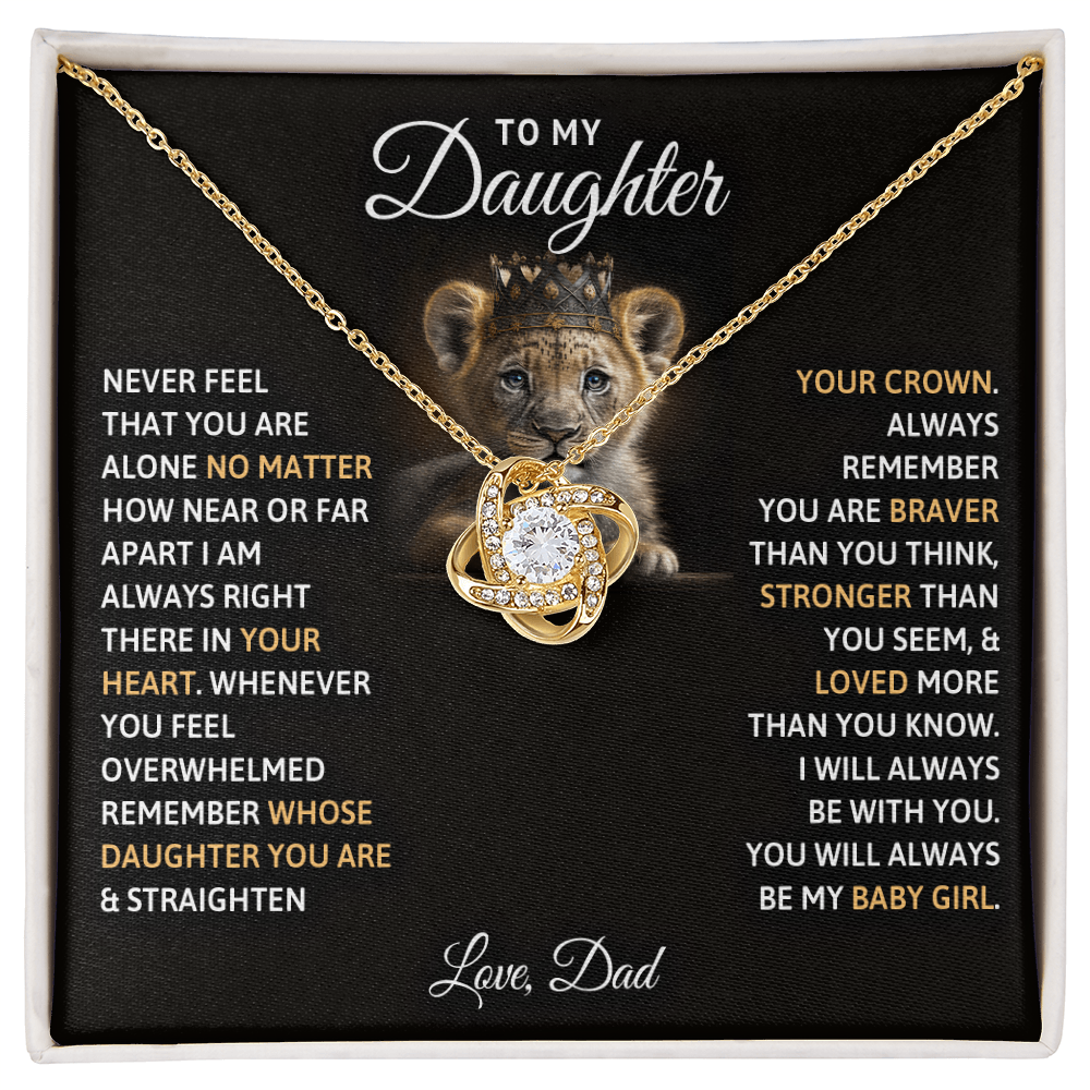 Dad to Daughter Love Knot Necklace | Baby Girl Forever Gift