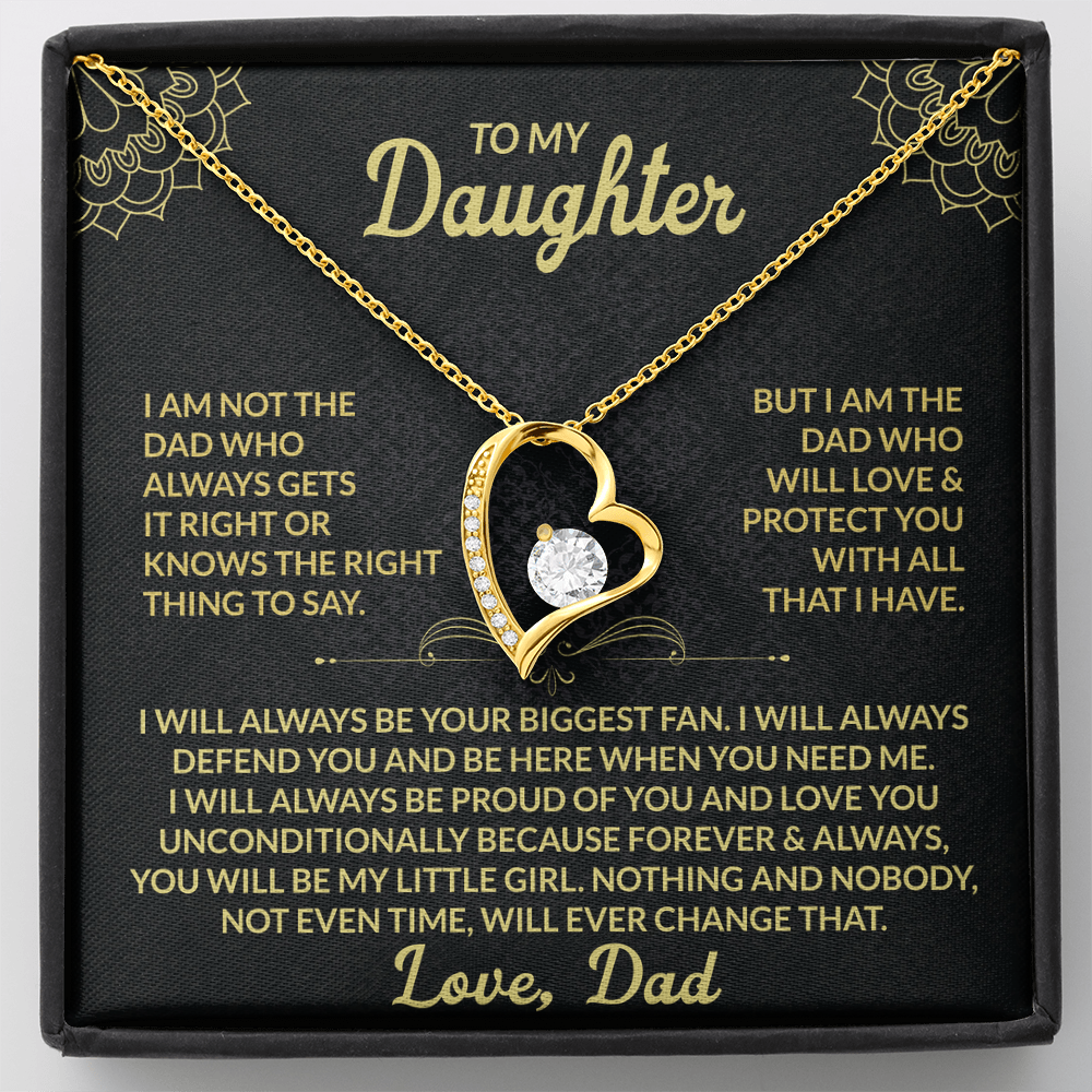 Forever Love Necklace | Gift for Daughter from Dad with Heartfelt Message Card