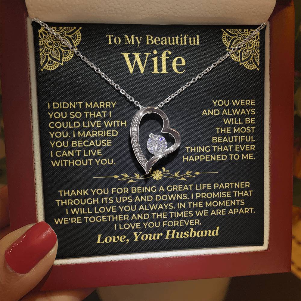 Forever Love Necklace for Wife – Can't Live Without You 💖