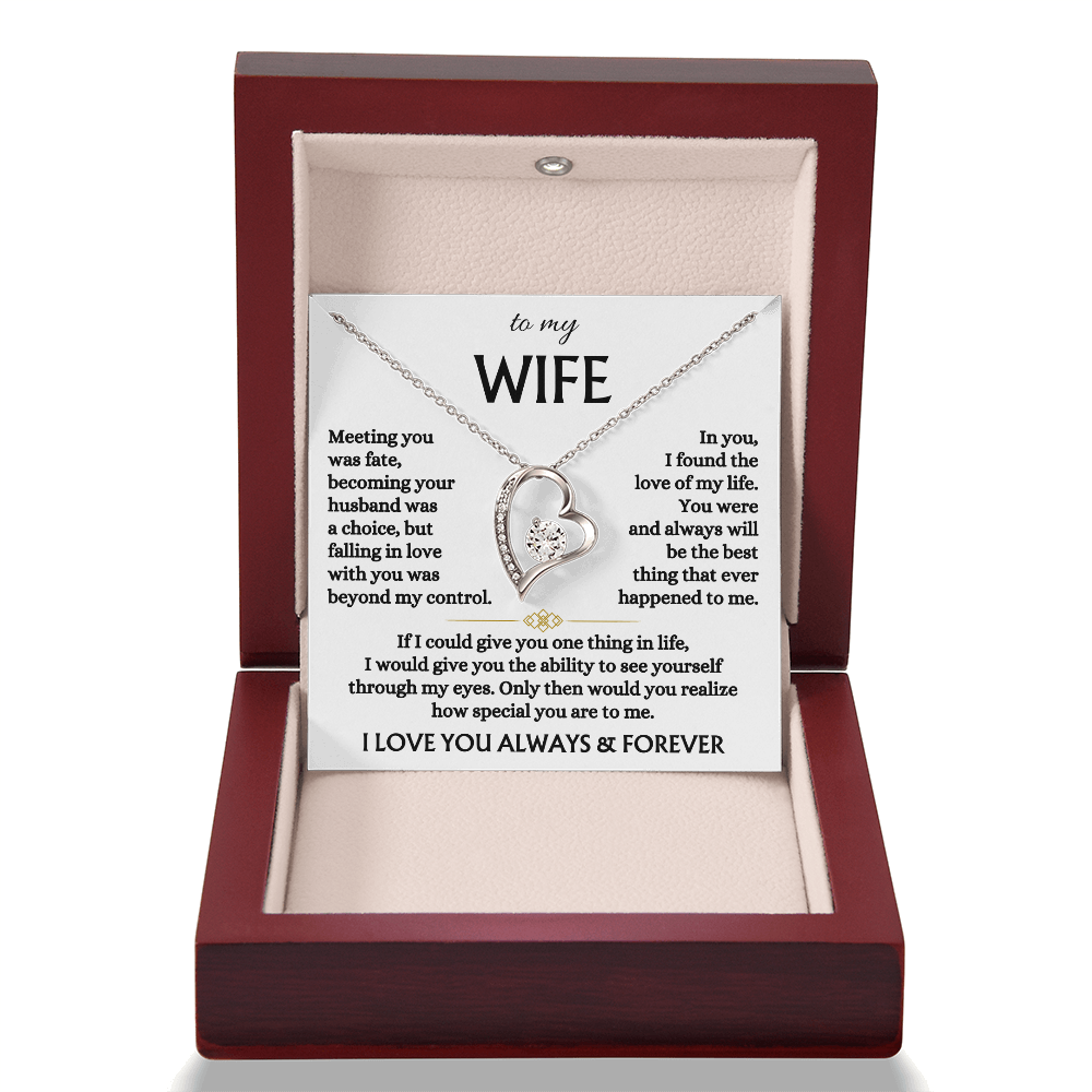 To My Wife See Yourself Through My Eyes Love Necklace