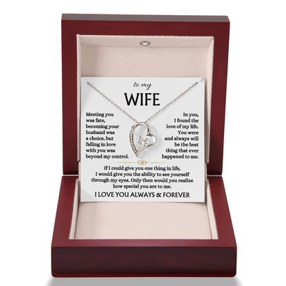 To My Wife See Yourself Through My Eyes Love Necklace