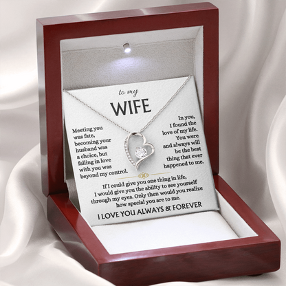 To My Wife See Yourself Through My Eyes Love Necklace