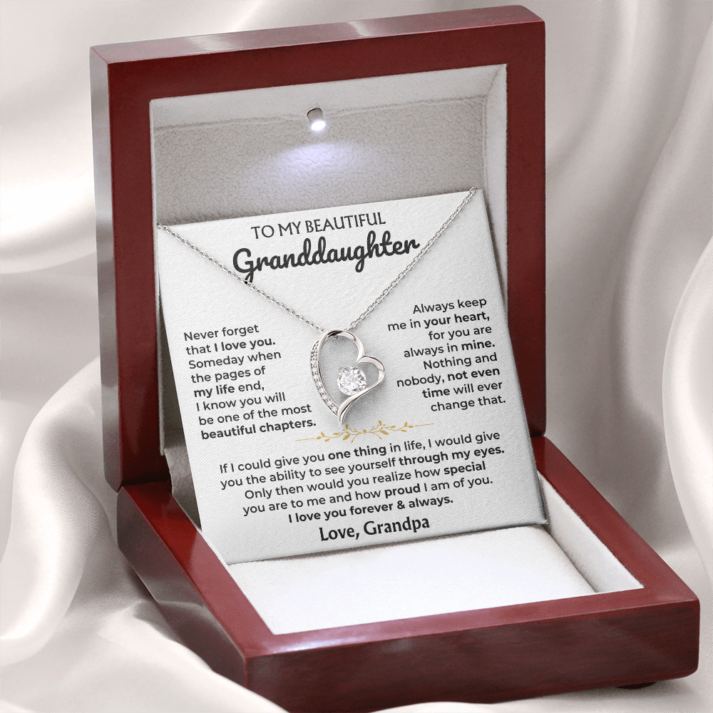 Granddaughter Forever Love Necklace Gift from Grandpa