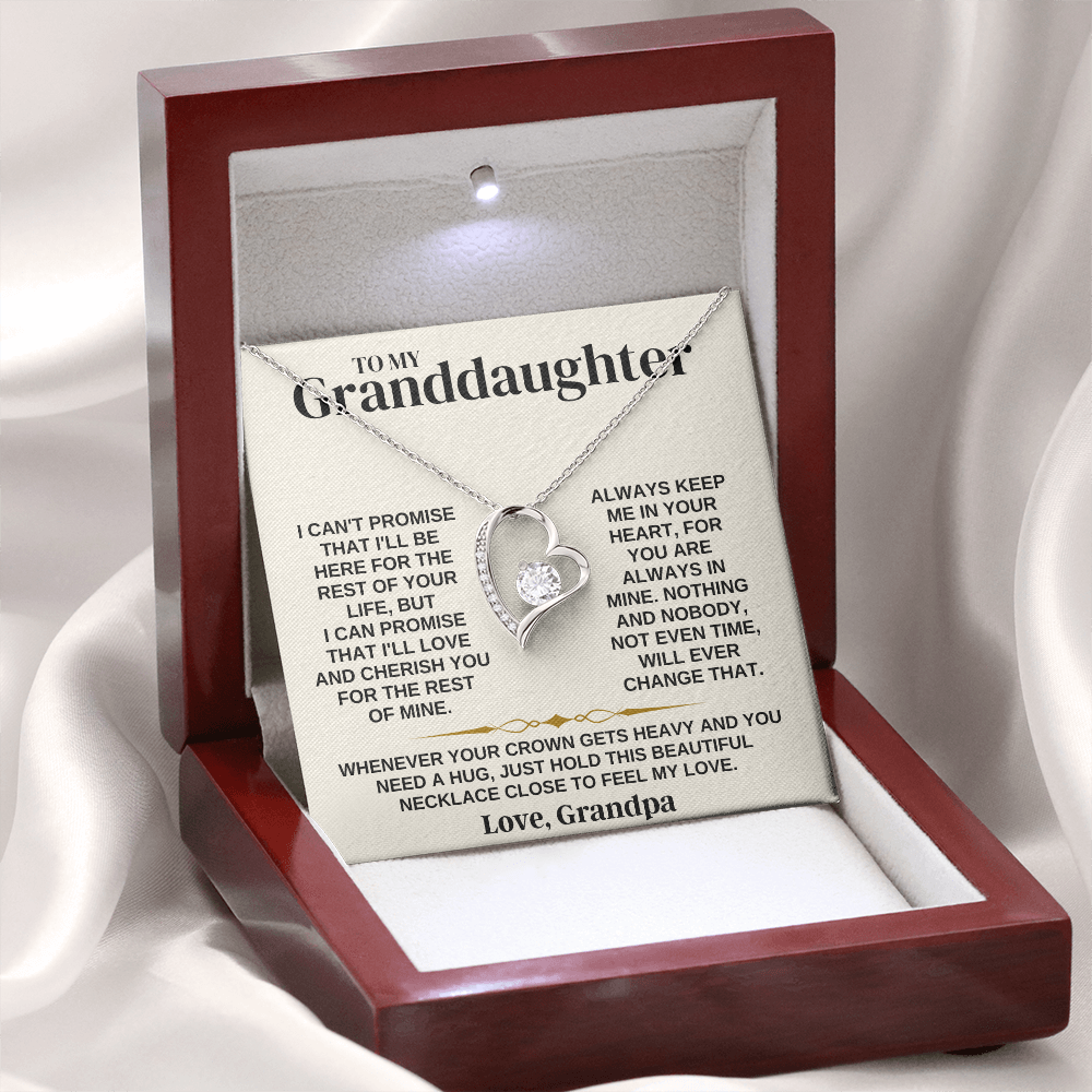 To My Granddaughter Forever Love Necklace Gift from Grandpa