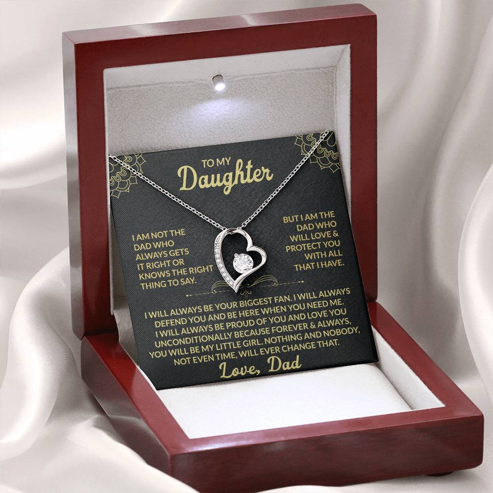 To My Daughter Forever & Always My Little Girl Necklace