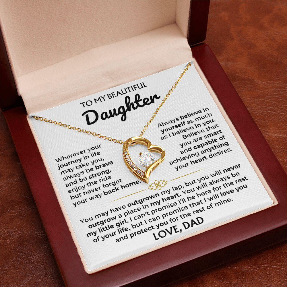 To My Daughter Necklace – Brave, Strong & Loved Always