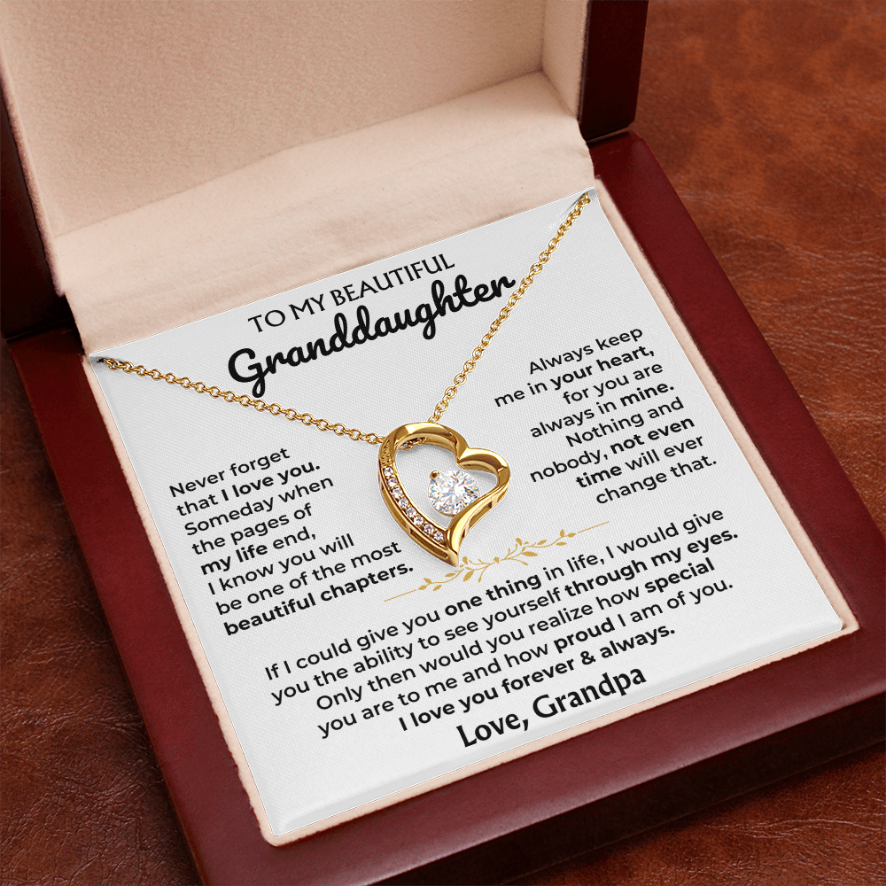 Granddaughter Forever Love Necklace Gift from Grandpa