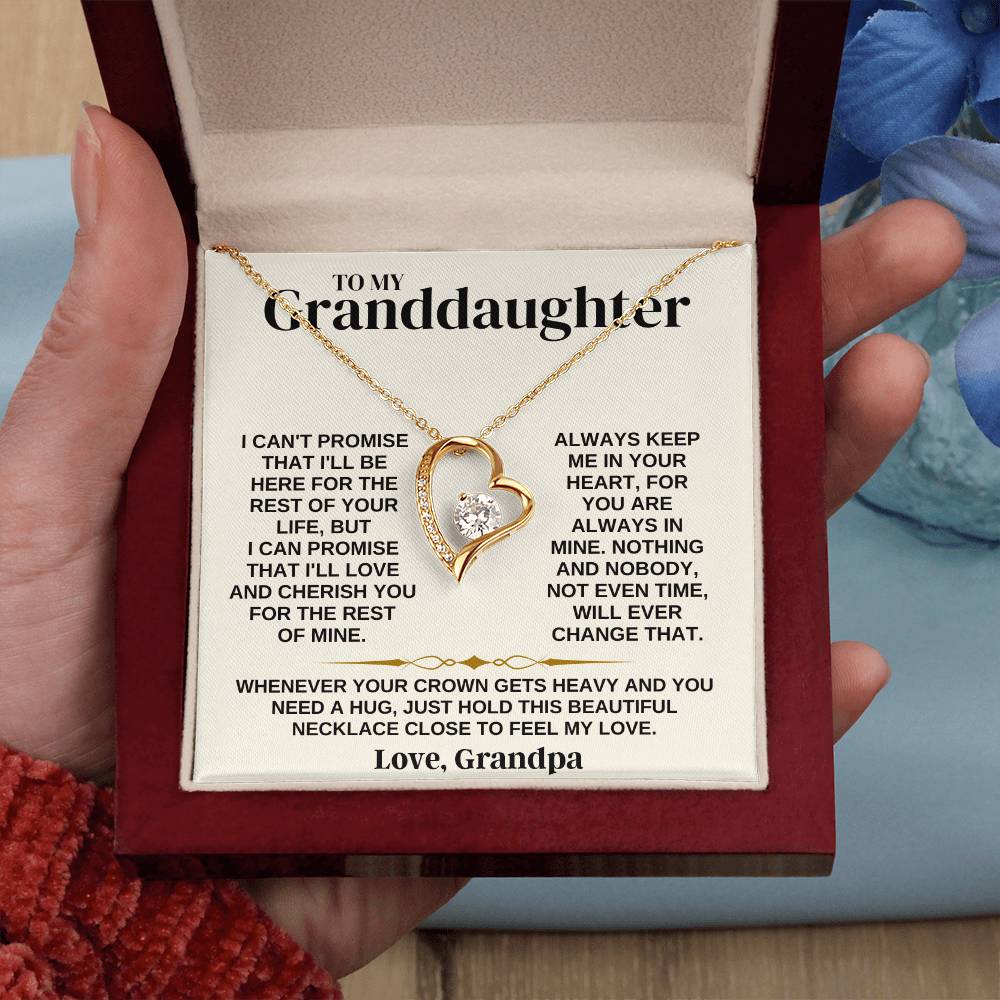 To My Granddaughter Forever Love Necklace Gift from Grandpa