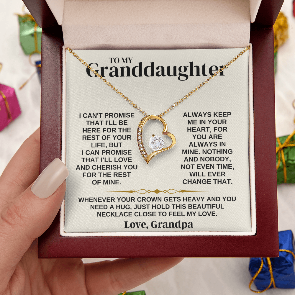 To My Granddaughter Forever Love Necklace Gift from Grandpa
