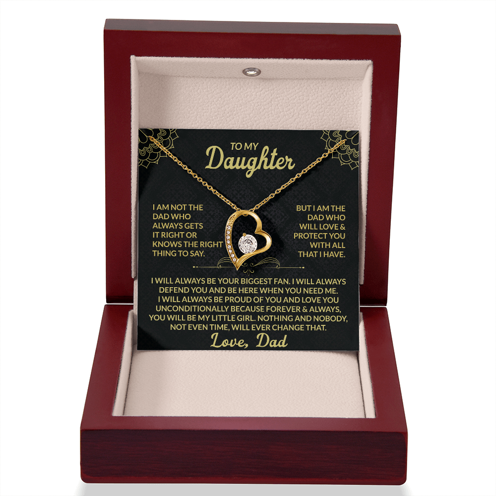 To My Daughter Forever & Always My Little Girl Necklace