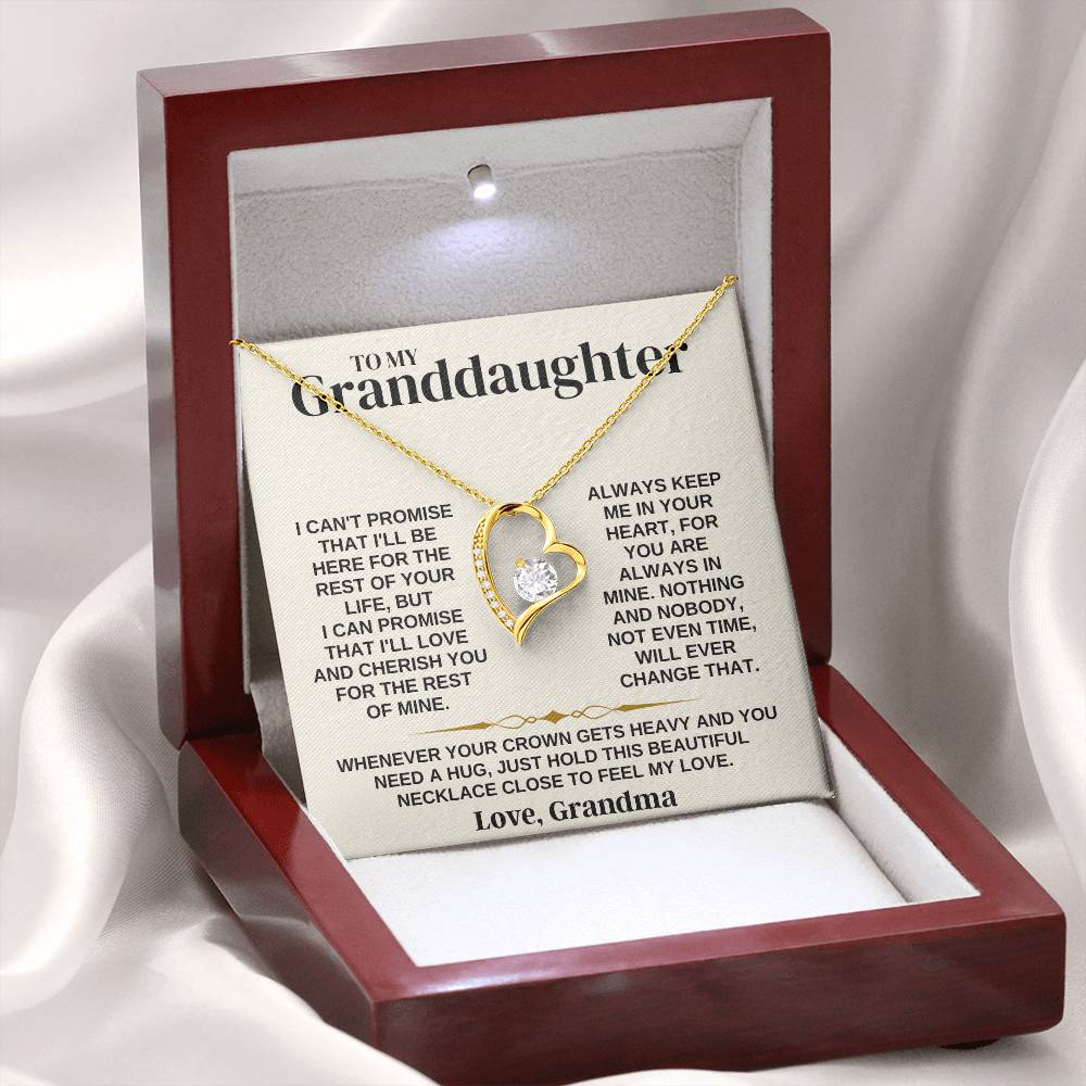 To My Granddaughter Forever Love Necklace Gift from Grandma